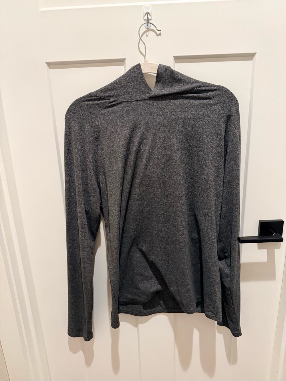 Men's Long-Sleeve Hooded Tee - Charcoal Gray